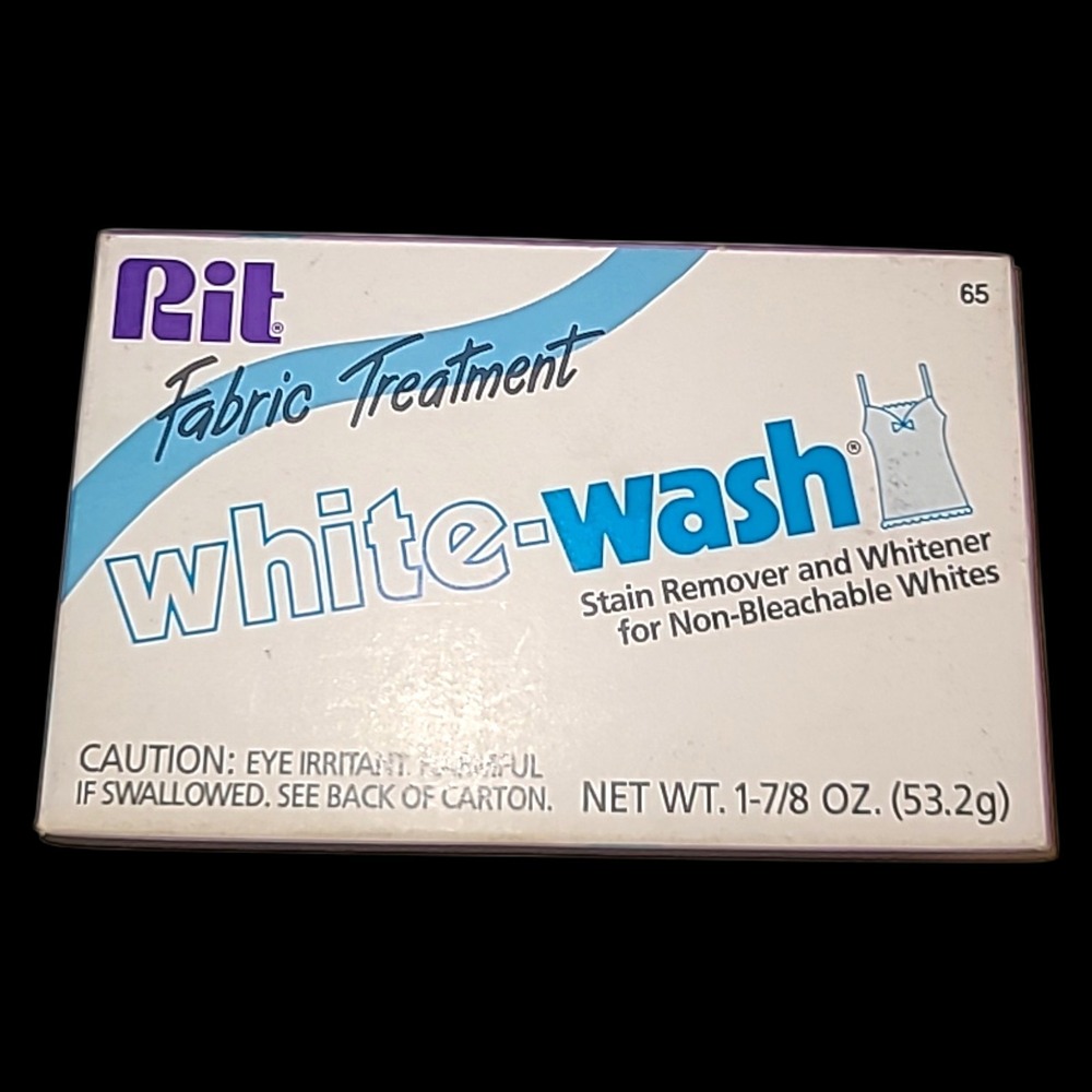 Rit White-Wash Fabric Treatment Vintage Stain Remover Whitener NOS 1.875oz‎